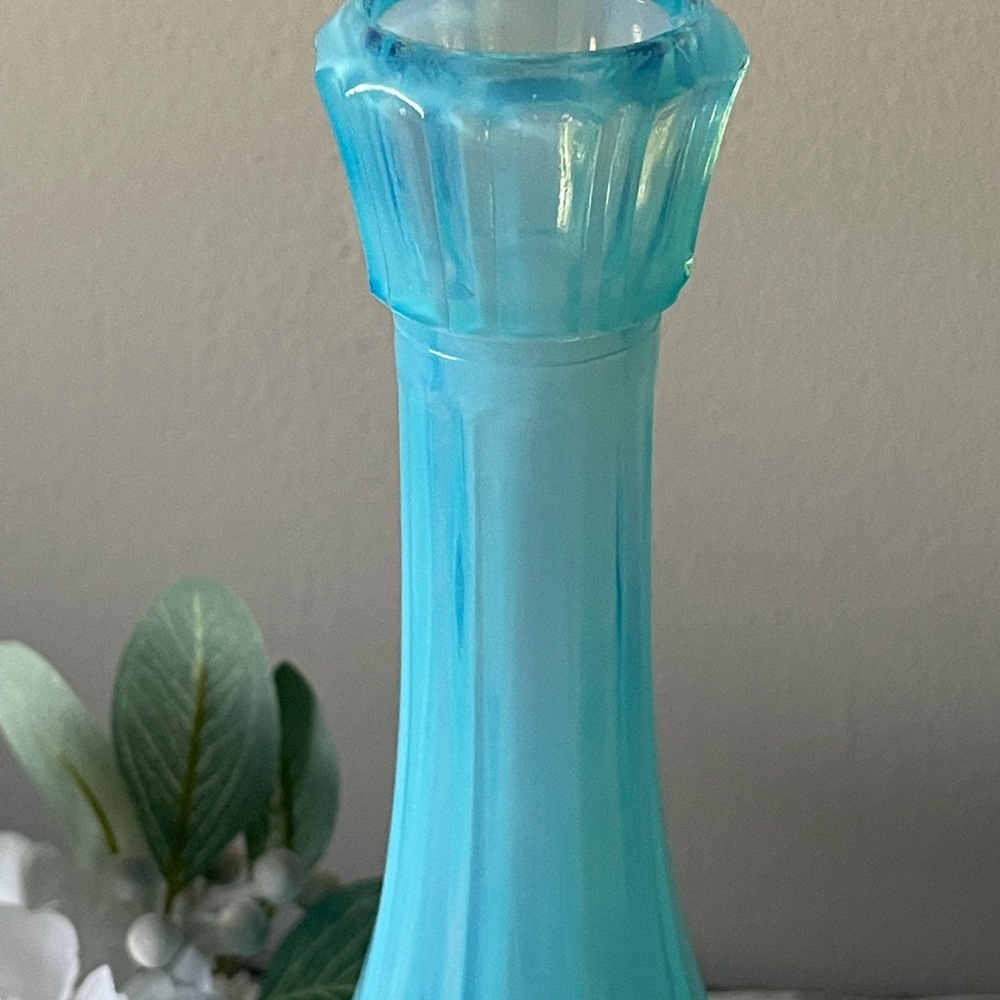 Blue Opaline Glass Vase - Picture 8 of 12
